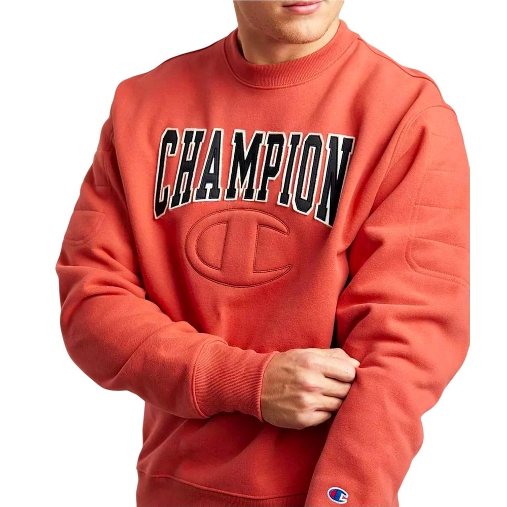 Champion Sweatshirt Mens M Reverse Weave Quilted Heavyweight Spell Out Logo